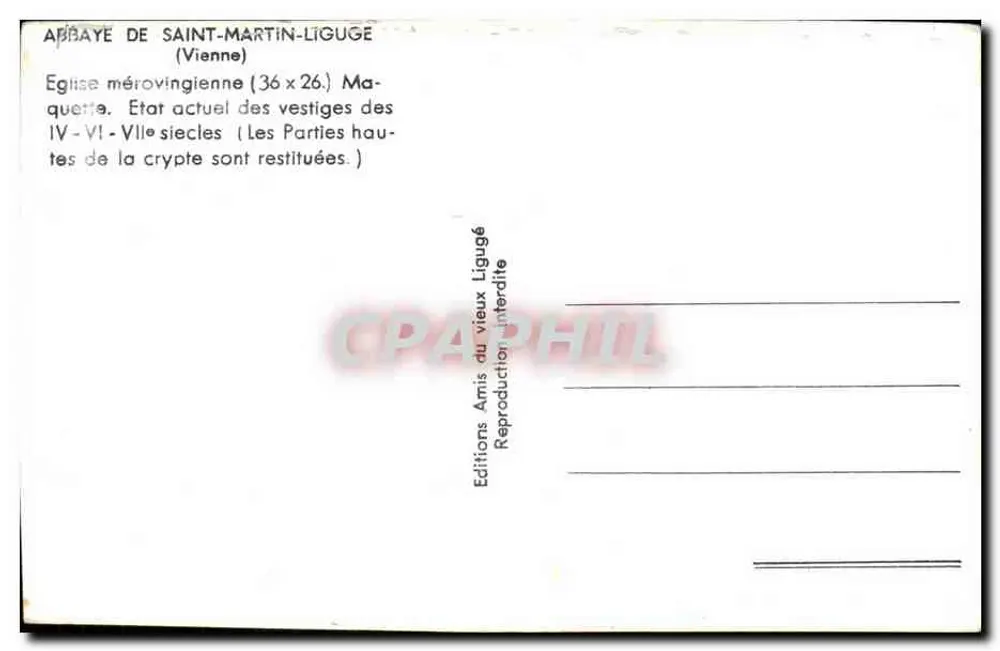 Abtei Saint-Martin-Ligugé — Modell der Merowingerkirche — Editions Amis du vieux Ligugé - Rückseite