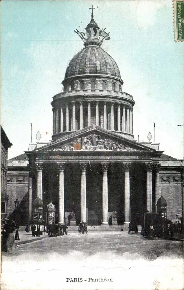 PARIS - Panthéon — vista do edifício clássico com colunatas — editor desconhecido, número de série não visível - Frente