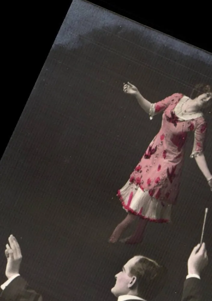 Tänzerin in einem rosa Kleid — Vorstellung — Verlag und Seriennummer nicht lesbar - Vorderseite