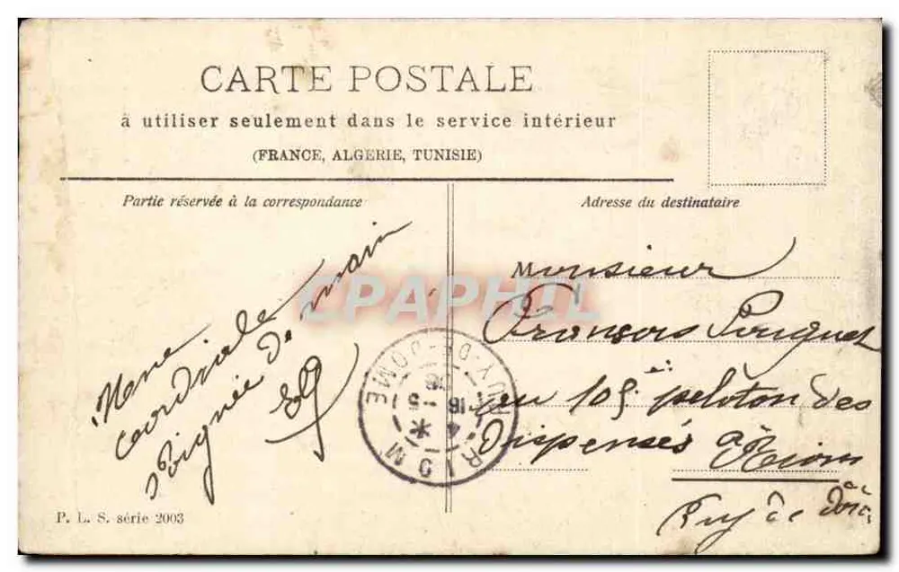 Augusta Pouget — Portrait — Cliché Manuel, Paris - Rückseite