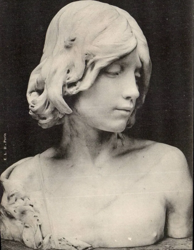 Frauenbust — Marmor-Statue — E. L. D. Paris - Vorderseite