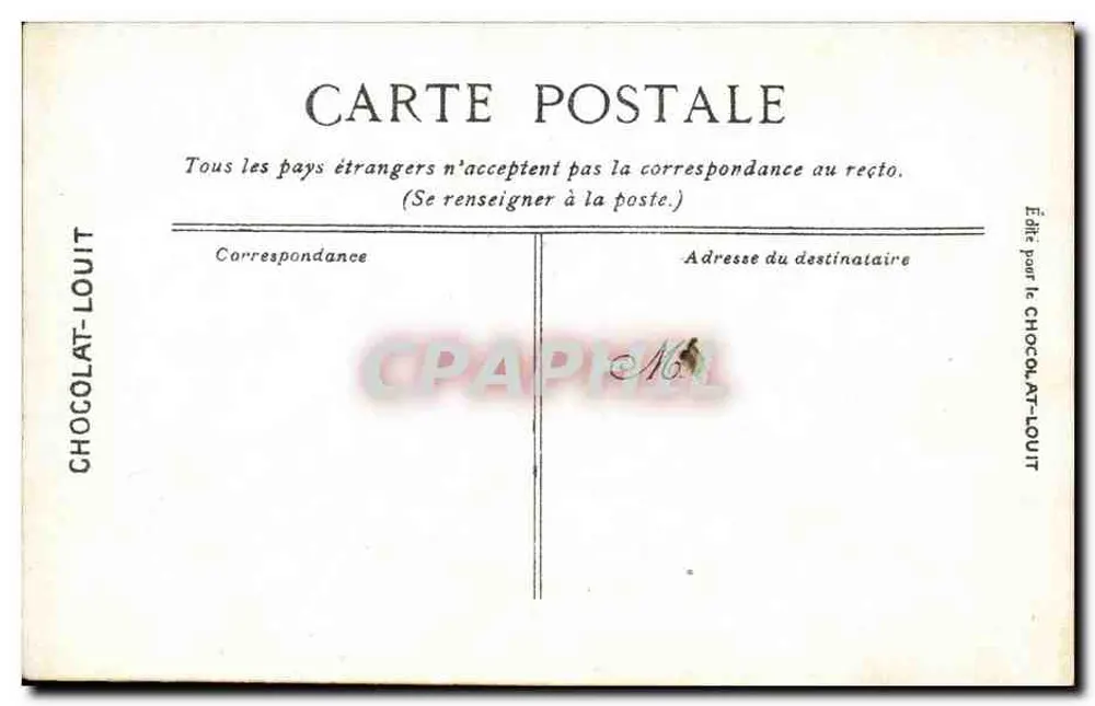Igreja e calvário de Sainte-Adresse — Editor CHOCOLAT-LOUIT, n° 16 - Verso
