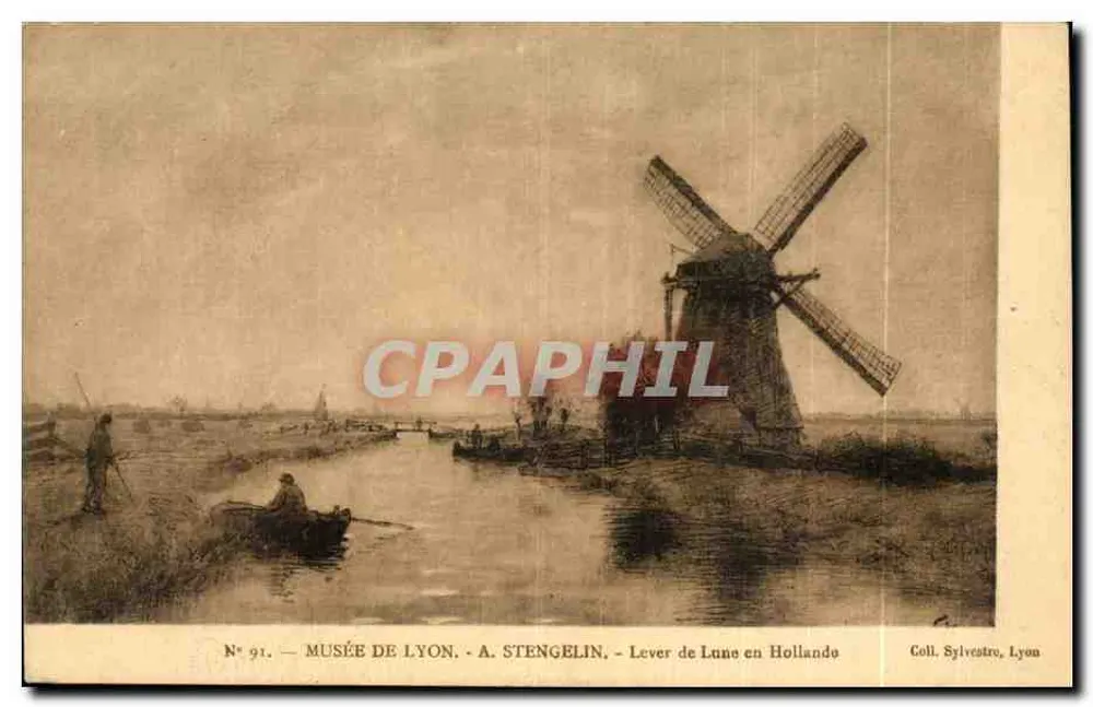Mondaufgang in Holland — A. Stengelin — Musée de Lyon, n°91, Coll. Sylvestre, Lyon - Vorderseite