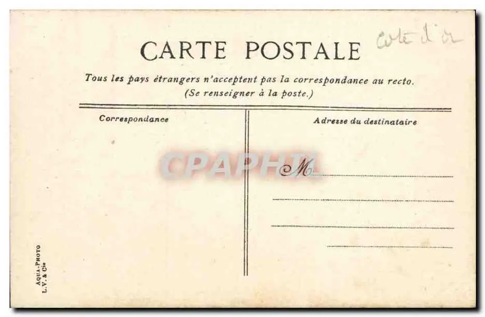 Praça Rameau e o Museu — estátua de Rameau — editor Dijon, n° 426 - Verso