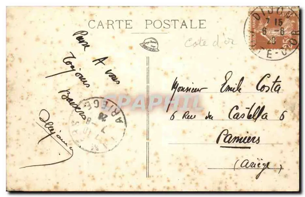 Dijon — Plaza Presidente-Wilson (Anteriormente Plaza del Pueblo) — Editor M. G. 320 - Reverso