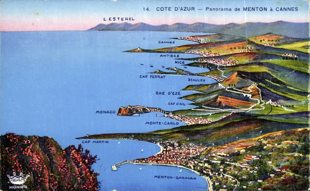 Côte d'Azur — Panorama de Menton à Cannes — Éditions Munier - Frente