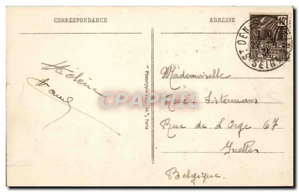 Paris - Der Tuileries-Garten und der Arc de Triomphe du Carrousel — Antike Ansichtskarte Nr. 28, Verlag Phototypie Italielle - Rückseite