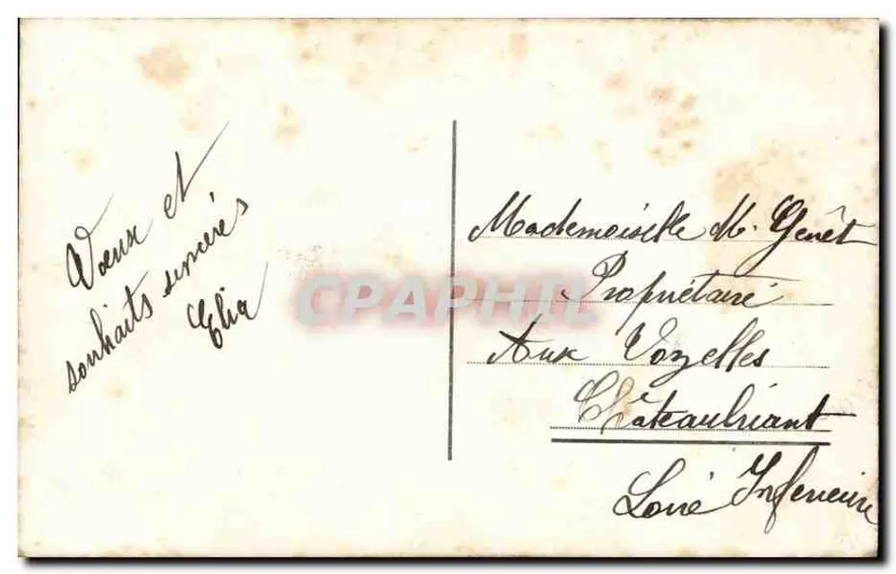 Mädchen mit Blumenkorb — Châteaubriant, Loire — Verlag nicht sichtbar - Rückseite
