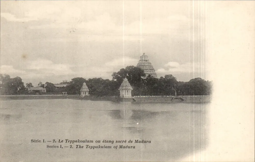 Der Teppakoulam oder heilige Teich von Madura — Serie I, n°2 — Verlag: Oeuvre des Écoles Industrielles de l'Inde méridionale - Vorderseite