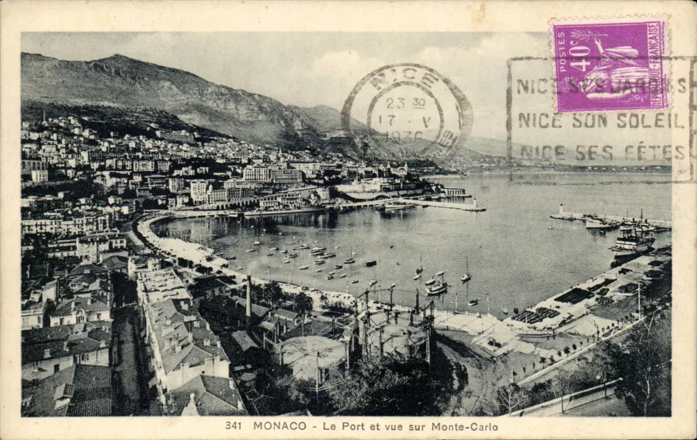 Monaco - Der Hafen und Blick auf Monte-Carlo — Grimaldi-Edition, Nr. 341 - Vorderseite