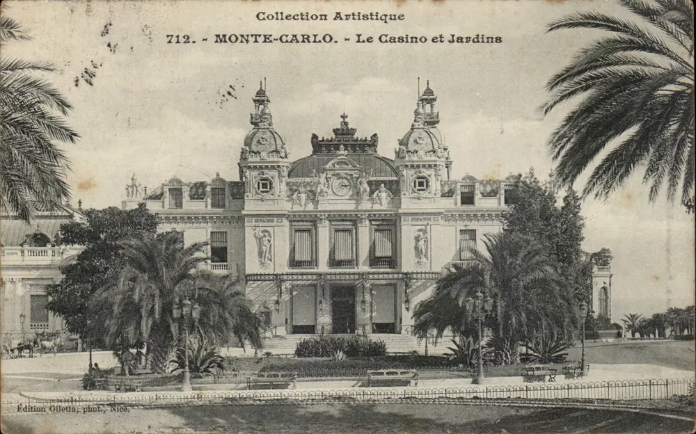 Monte-Carlo - Das Casino und die Gärten — Künstlerische Sammlung, n°712, Edition Gilletta, Foto Nice - Vorderseite
