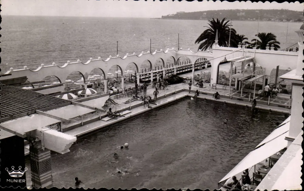 La Playa del Casino Municipal — Menton — Ediciones Munier, n°166 - Anverso