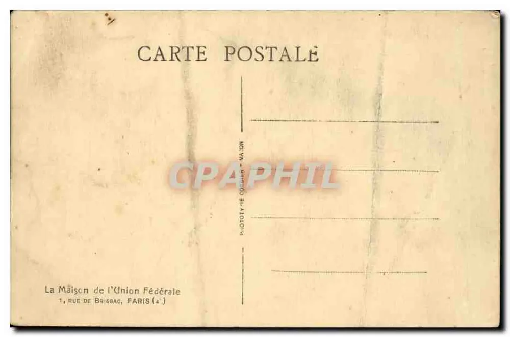 Gebäude der Föderalen Union der französischen Vereine — Paris (4.) — Phototypie C. Ototy - Rückseite