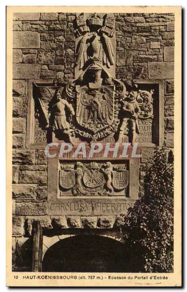 Haut-Koenigsbourg (alt. 757 m.) — Wappen des Eingangstor — Sonderausgabe des Schlosses - Vorderseite