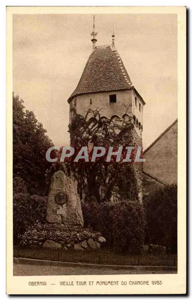 Obernai — Alte Turm und Denkmal des Kanons Gyss - Vorderseite