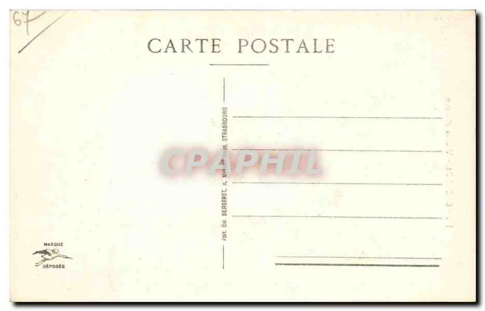 Obernai - Velha Casa — editor Bergeret, Strasbourg, n°17 - Verso