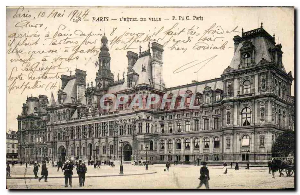 Paris — L'Hôtel de Ville — P. P. C. Paris - Frente