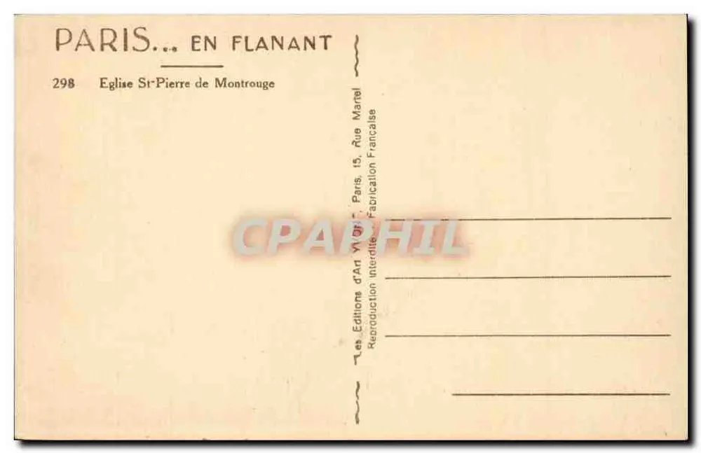Igreja de São Pedro de Montrouge — Paris — Éditions d'Art Viégrat - Verso