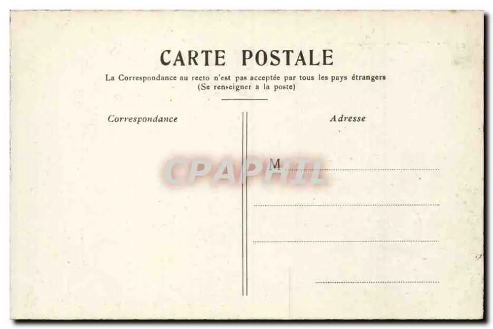 Carta postal — texto impresso — sem assunto nem local visíveis - Verso