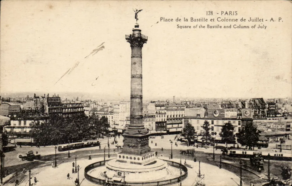Place de la Bastille und Siegessäule — Paris — A. P. n°128 - Vorderseite