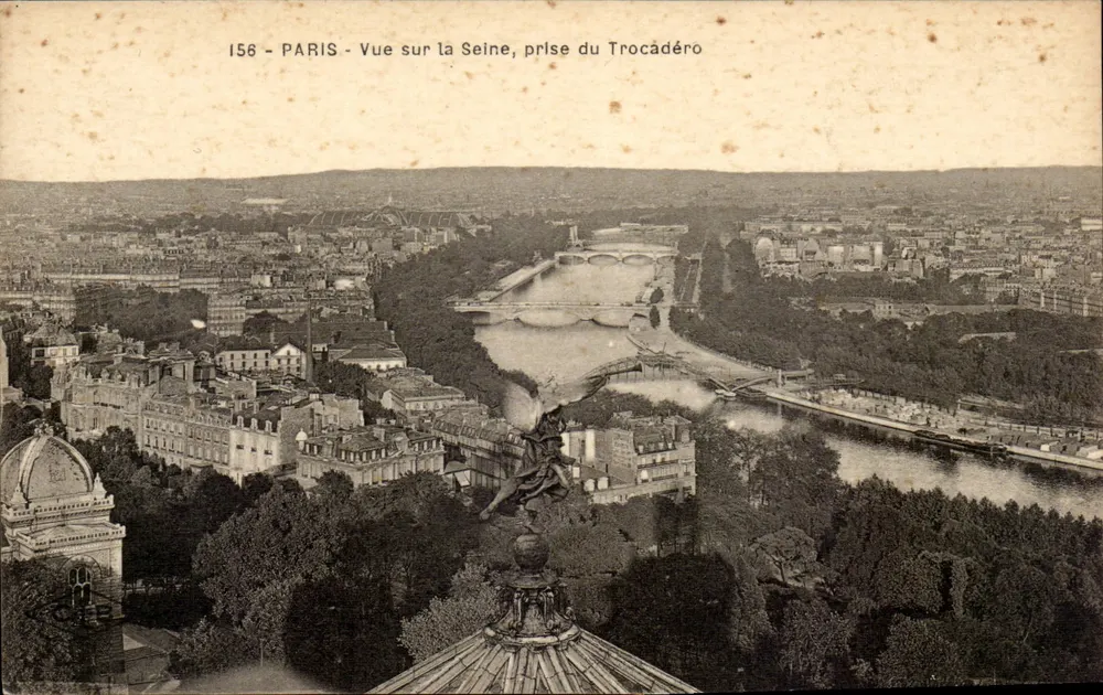 Paris - Aussicht über die Seine, vom Trocadéro aus aufgenommen — Verlag nicht identifiziert, Seriennummer 156 - Vorderseite