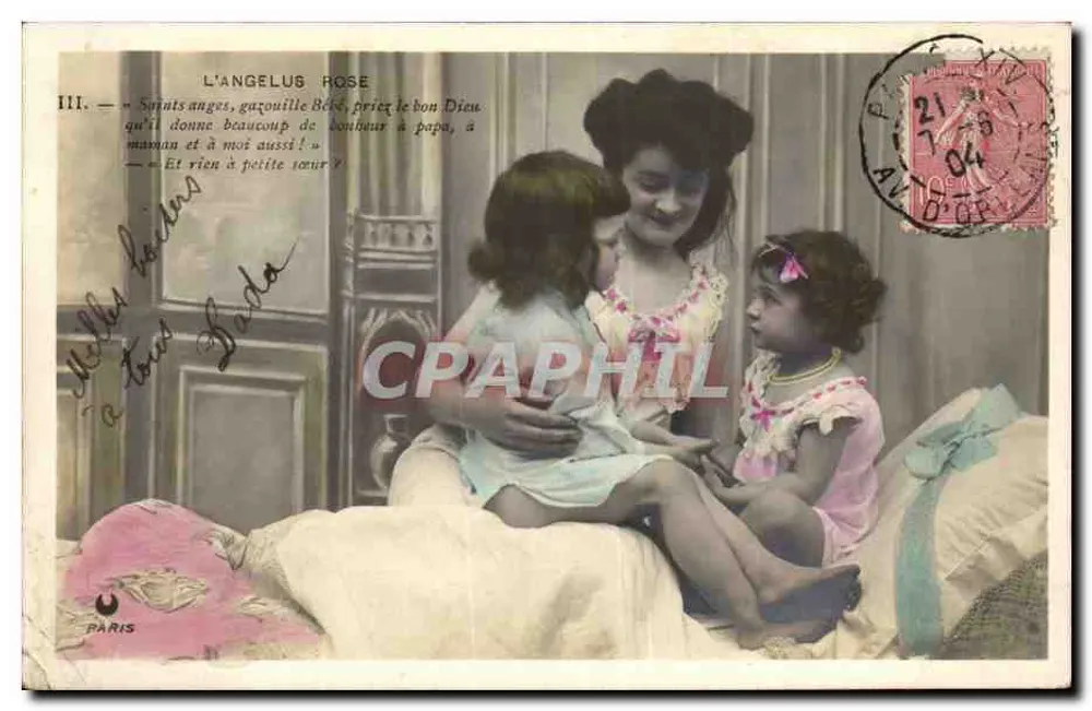 Familie — intime Szene — L'Angelus Rose, Paris - Vorderseite