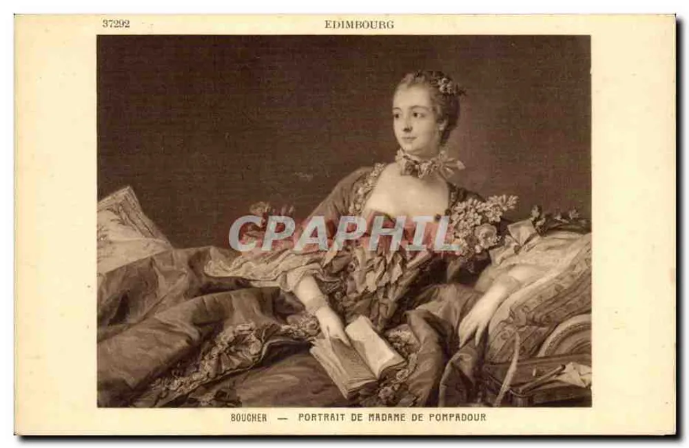 Porträt der Madame de Pompadour — von Boucher — Verlag Braun & Cie, Nr. 37202 - Vorderseite