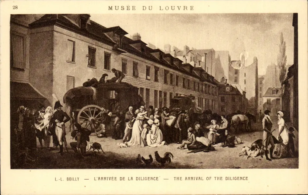 Museu do Louvre — A chegada da diligência — L.-L. Boilly - Frente