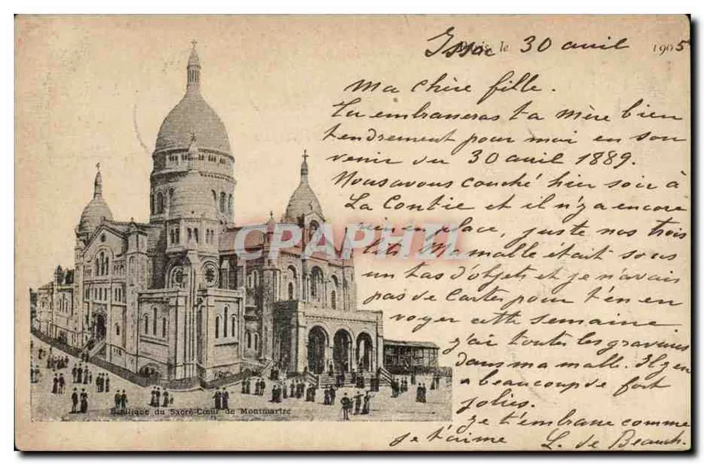 Basilica of the Sacred Heart of Montmartre — Paris — publisher unknown, series number not visible - Front