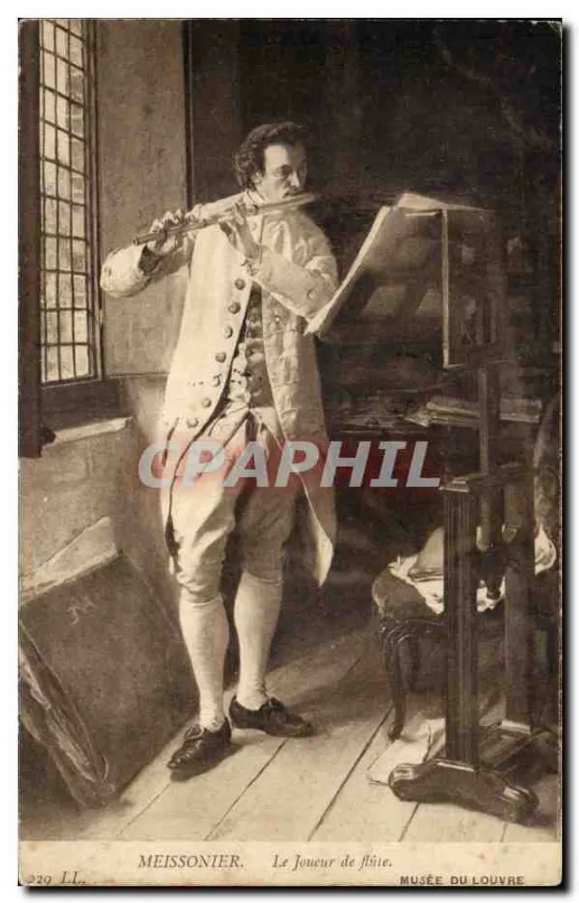 O Flautista — Meissonier — Museu do Louvre - Frente