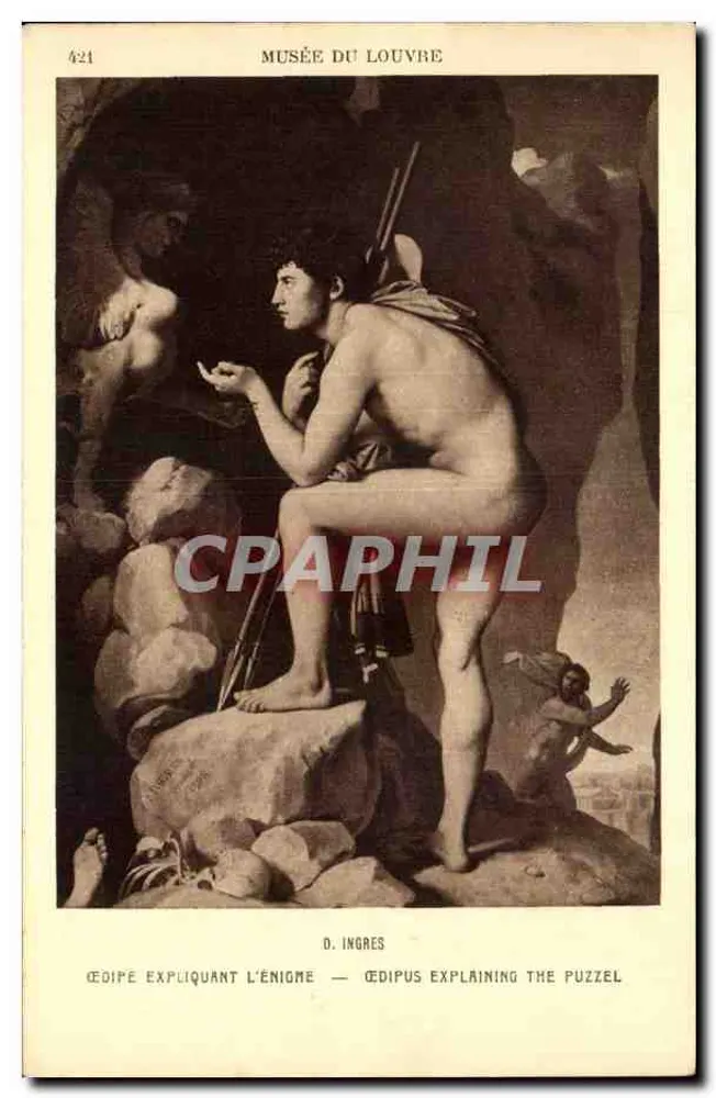 Édipe explicando o enigma — Museu do Louvre — D. Ingres — n° 421 - Frente