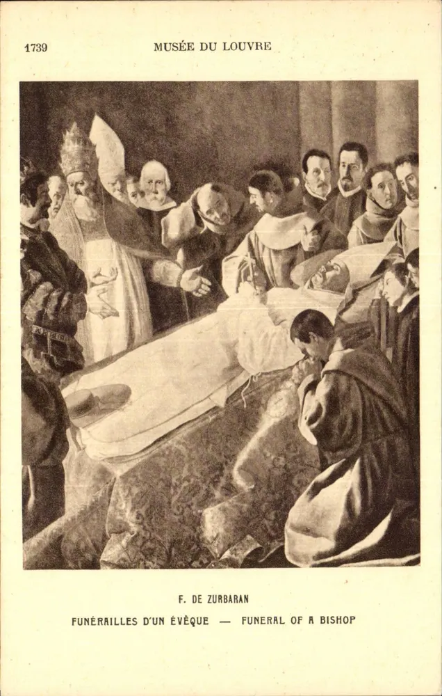 Trauerfeier eines Bischofs — Louvre-Museum — F. de Zurbaran - Vorderseite