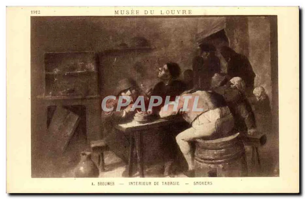 Innenraum einer Raucherecke — Raucher — A. Brouwer — Musée du Louvre - Vorderseite