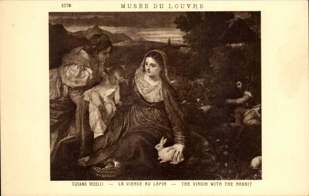 Die Jungfrau mit dem Kaninchen — Tiziano Vecelli — Musée du Louvre — n° 1578 - Vorderseite