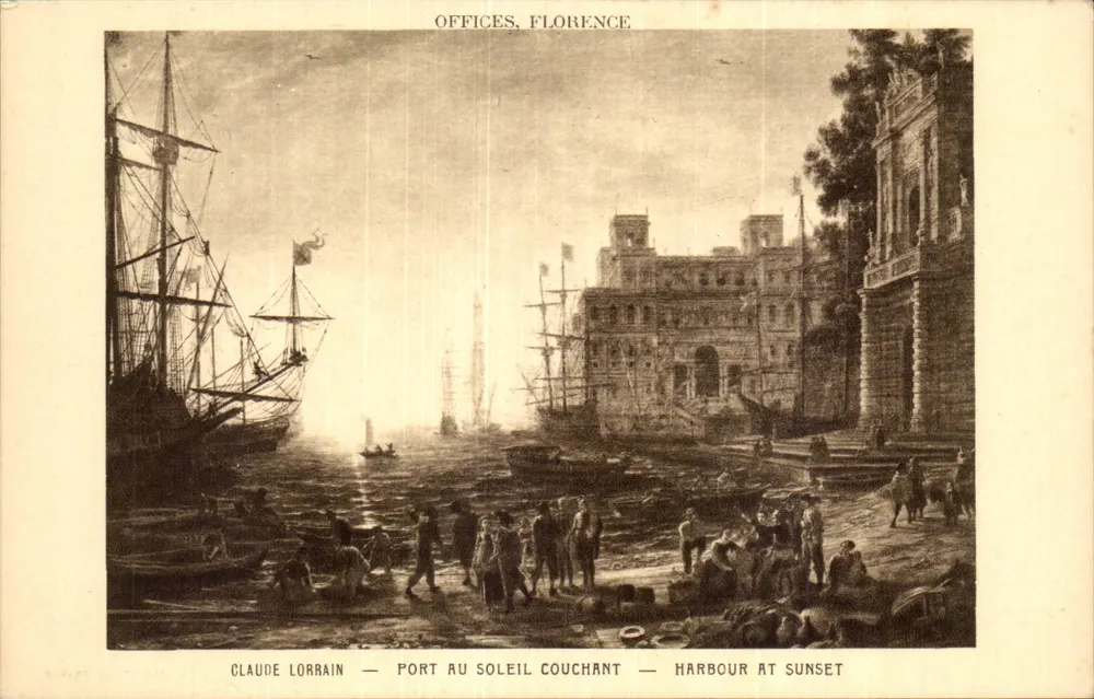 Hafen bei Sonnenuntergang — Florenz — Claude Lorrain - Vorderseite