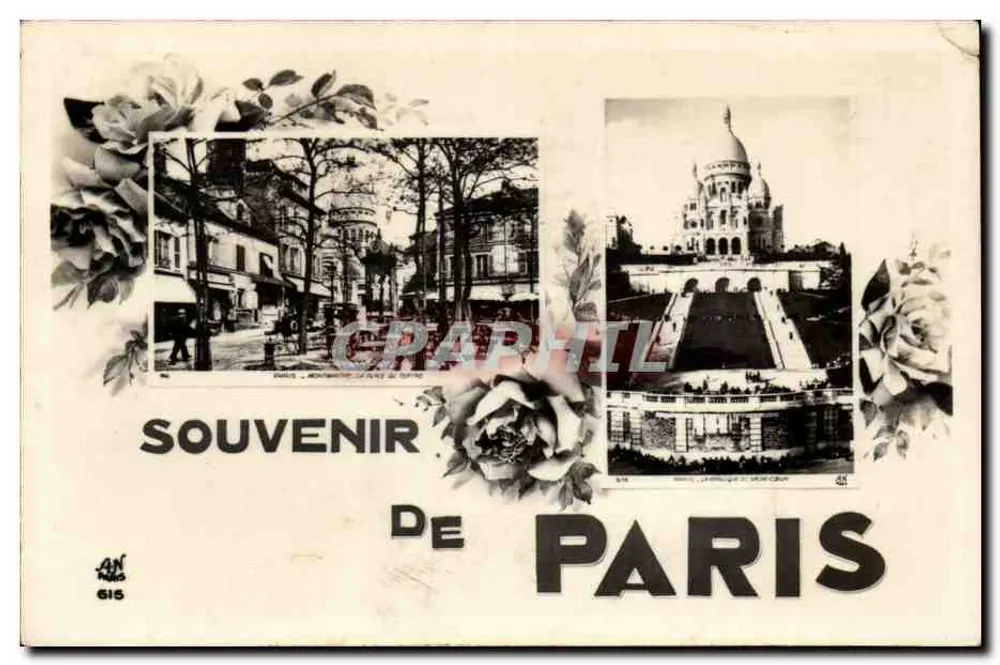 Paris - Montmartre e Sacré-Cœur — Souvenir de Paris, editor AN, n° 615 - Frente