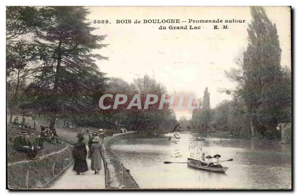 Bois de Boulogne — Spaziergang um den Großen See — E. M. - Vorderseite