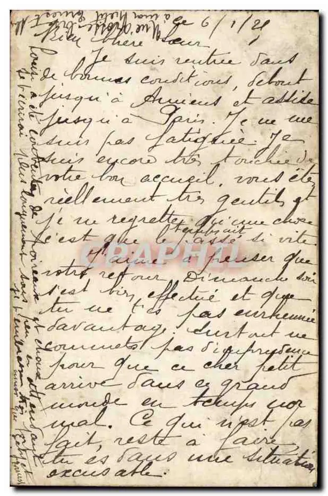 Paris - A Torre Eiffel — vista da torre com inscrição multilingue — série 78 - Verso