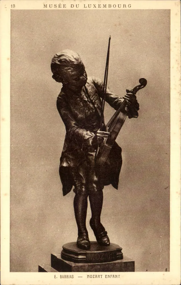 Statue des Kindes Mozart — Musée du Luxembourg — E. Barrias - Vorderseite