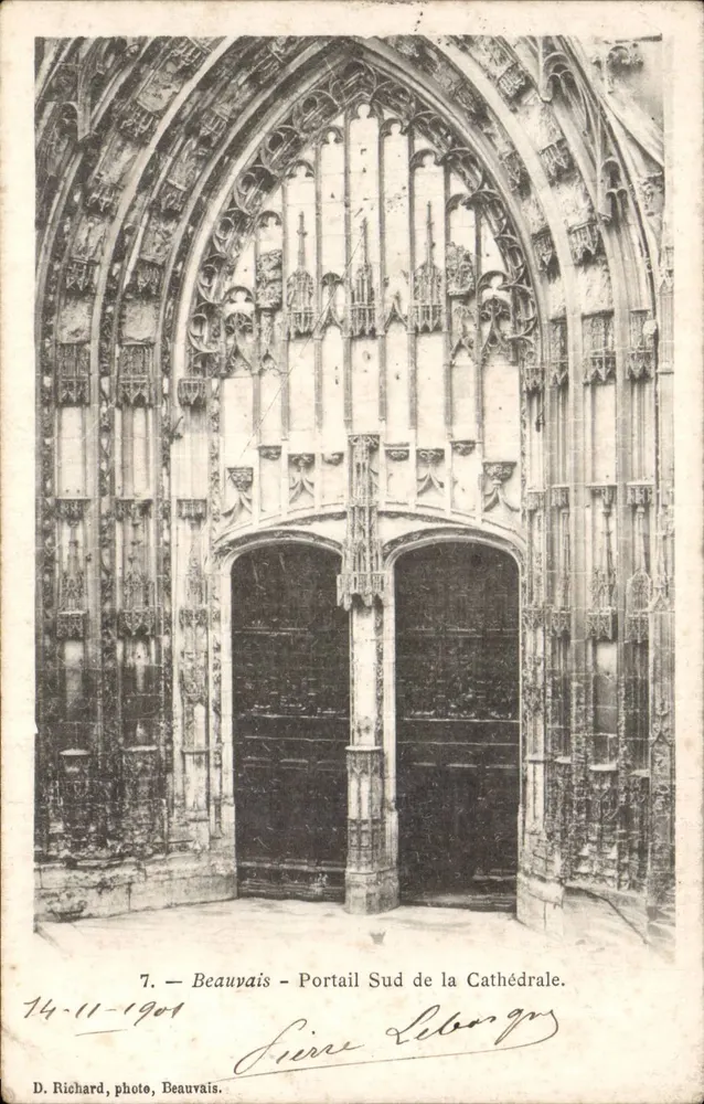 Beauvais — Südportal der Kathedrale — D. Richard, Foto, Beauvais - Vorderseite