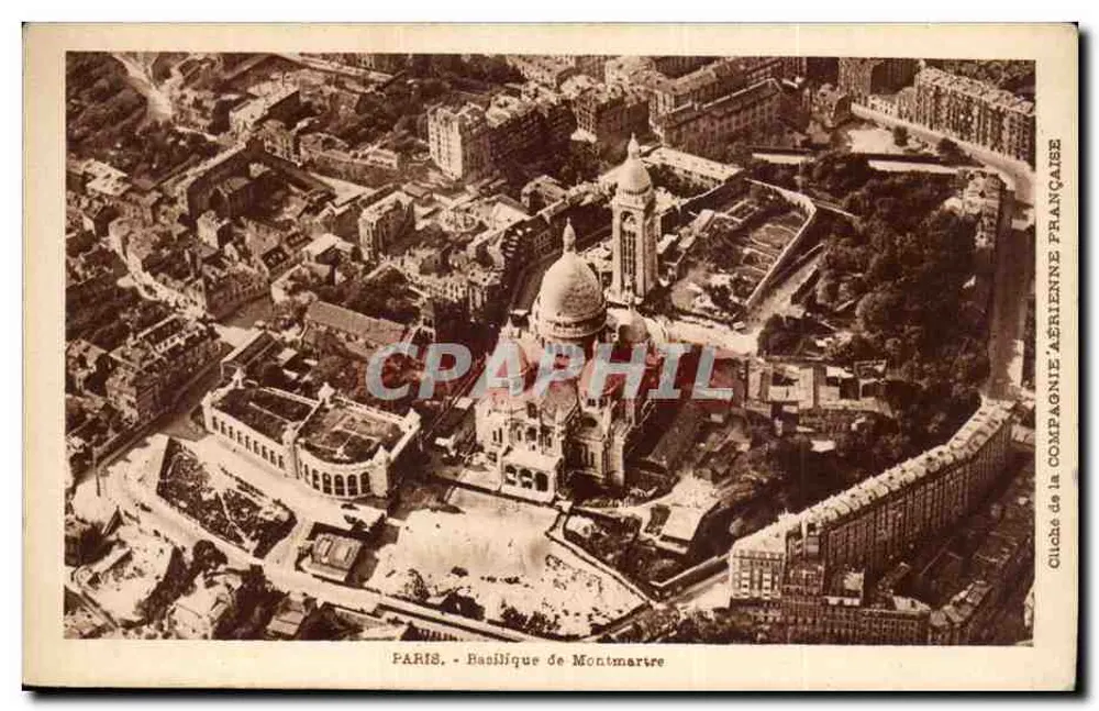 Paris - Basílica de Montmartre — clichê da Compagnie Aérienne Française - Frente
