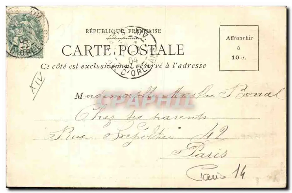 Place Denfert-Rochereau — Eingang zu den Pariser Katakomben — L. Jallet, Verleger, Paris - Rückseite