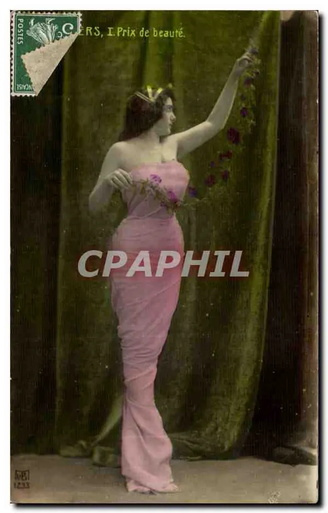 Frau in einem rosa Kleid — Schönheitswettbewerb — CERS, Nr. 1233 - Vorderseite