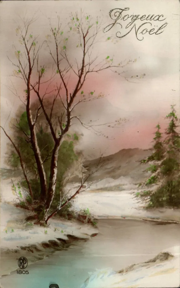 Winterlandschaft — 'Frohe Weihnachten' — RP 1805 - Vorderseite