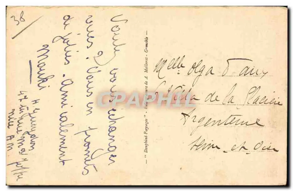 Grenoble — Visão geral e o Moucheterotte — editor Dauphine Paysages, n° 10.615 - Verso