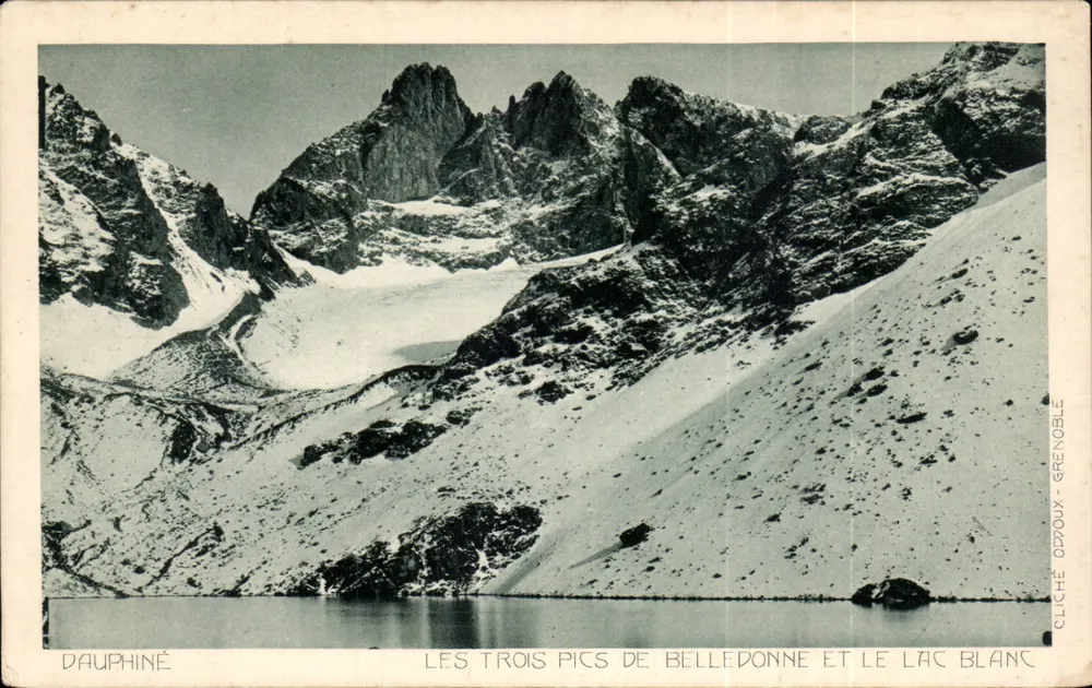Die drei Gipfel von Belledonne und See Blanc — Dauphiné — Cliché Opdoux - Grenoble - Vorderseite