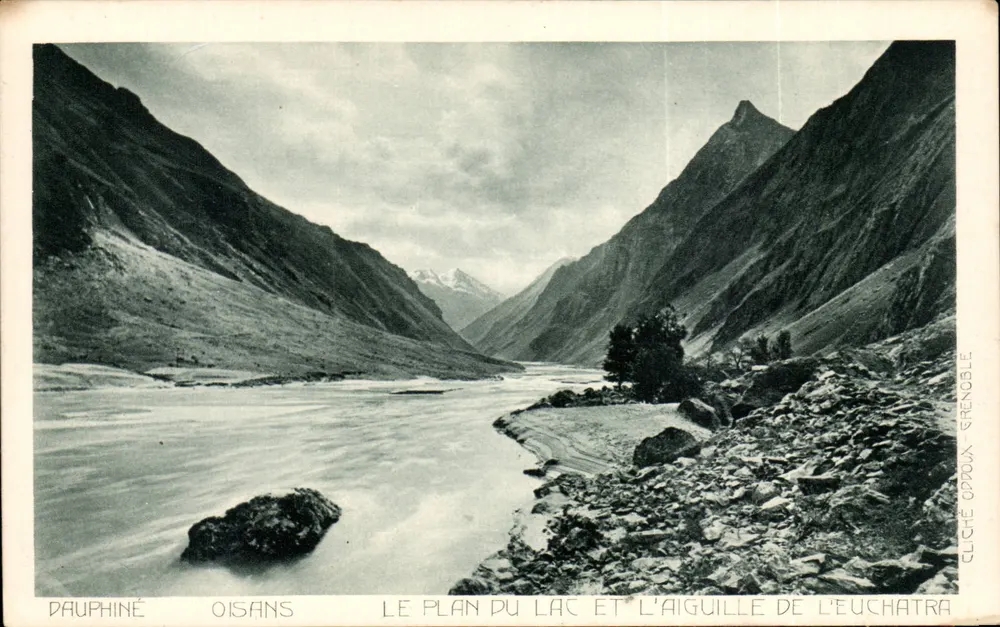 Dauphiné Oisans — Le Plan du Lac et l'Aiguille de l'Euchatra — Cliché Oppoux Grenoble - Vorderseite