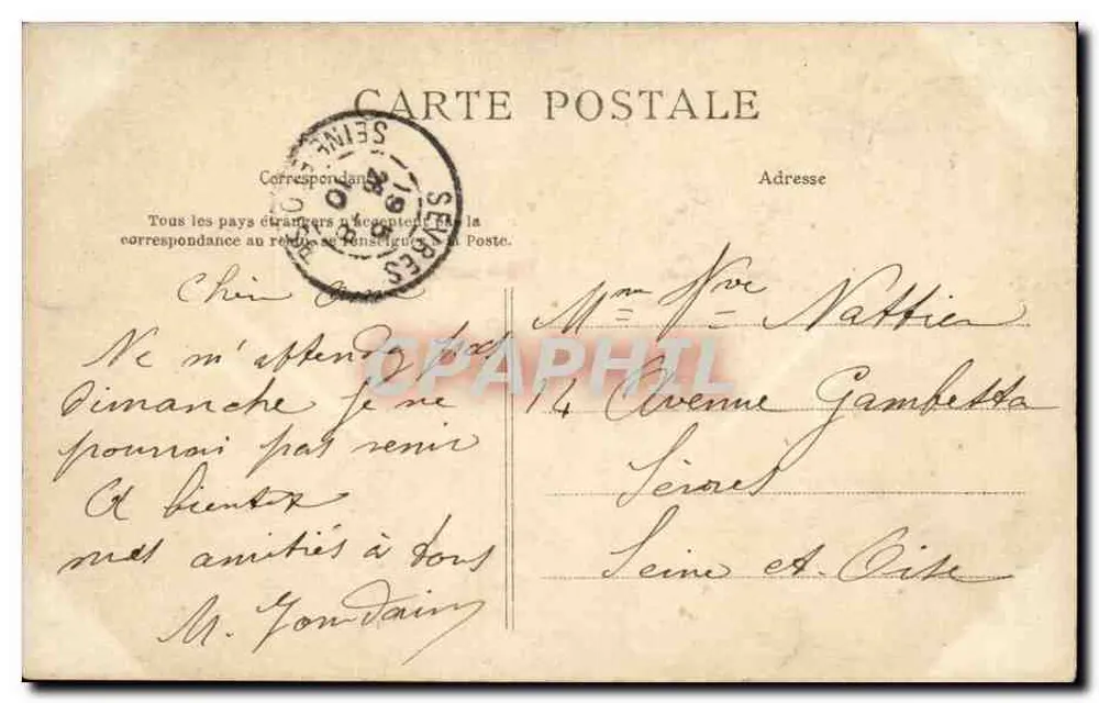 PARIS — Capela dos Artes — n° 723 - Verso