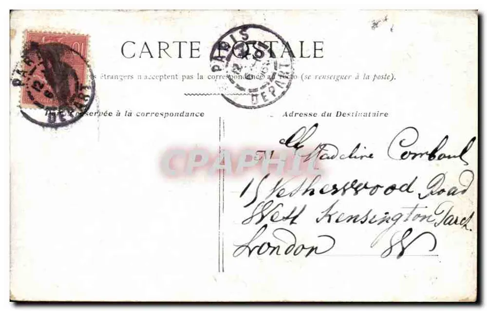 Paris - O Trocadéro — vista do Palácio de Chaillot com carruagens — editor J.D. (número de série ilegível) - Verso