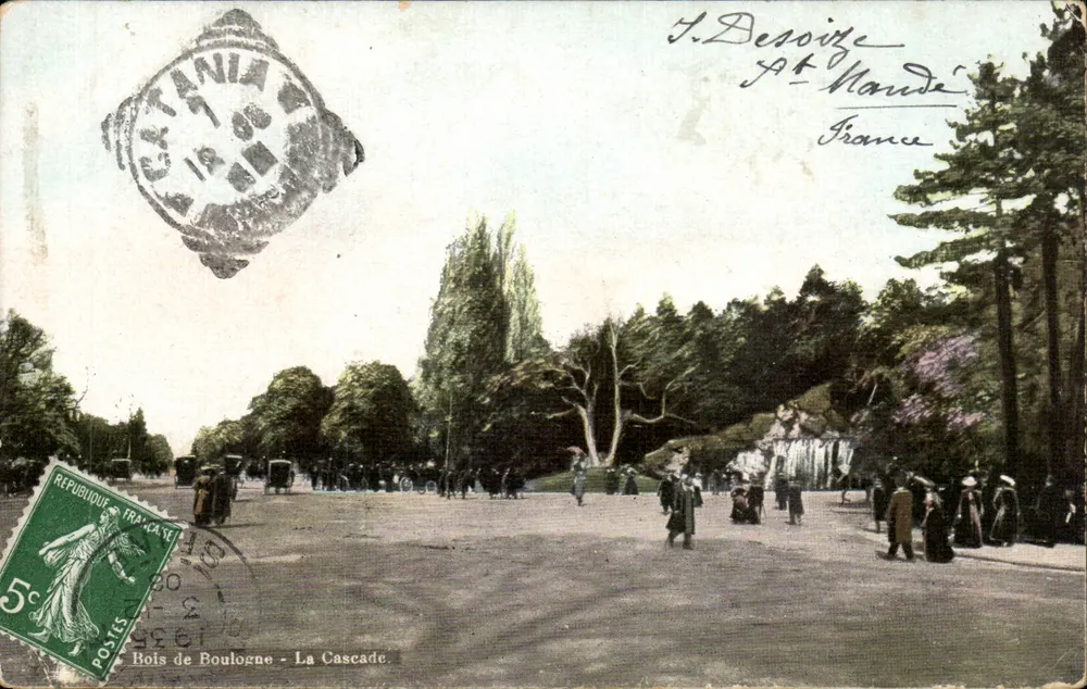 Bois de Boulogne - A Cascata — editor L.V. & Co, n°25 - Frente